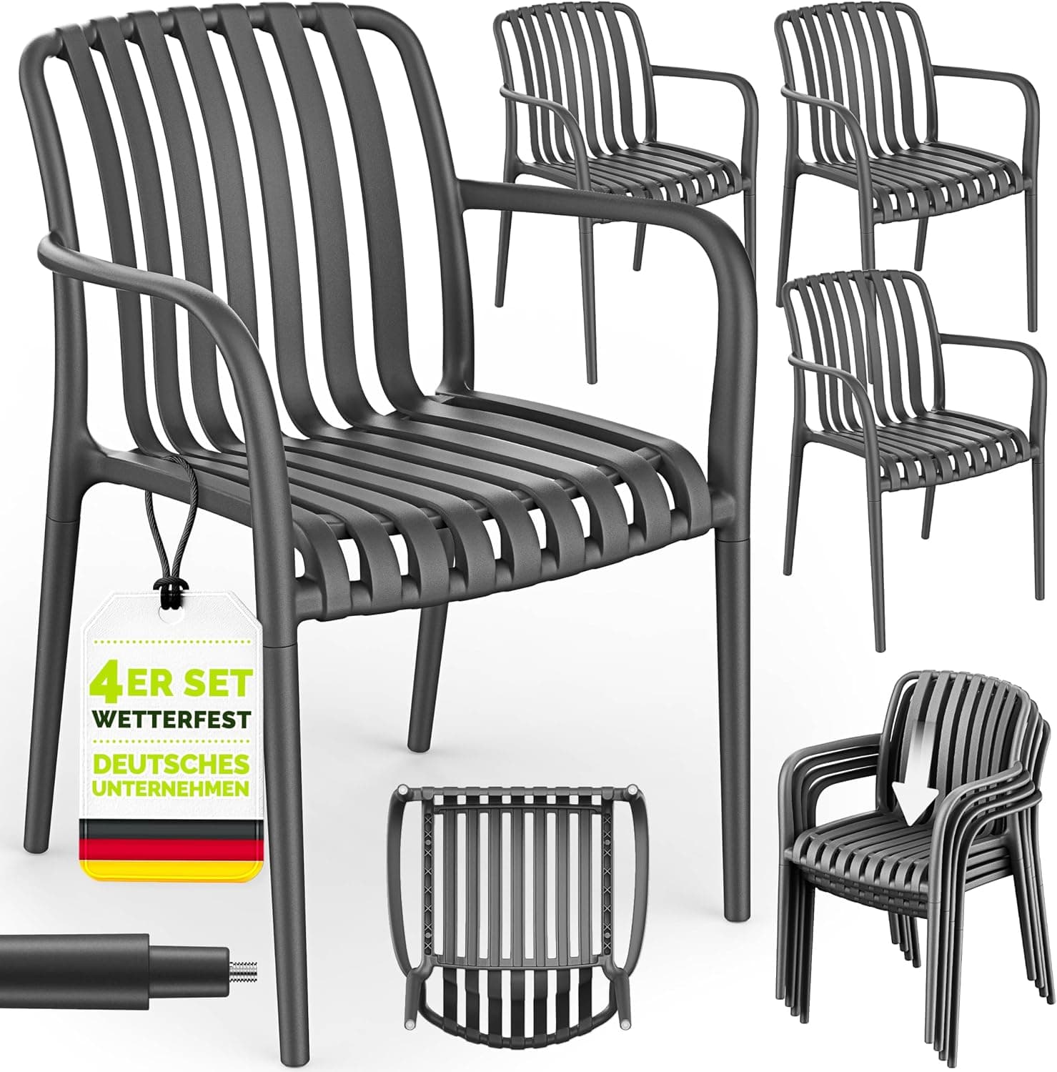 tillvex® Gartenstühle 4er Set